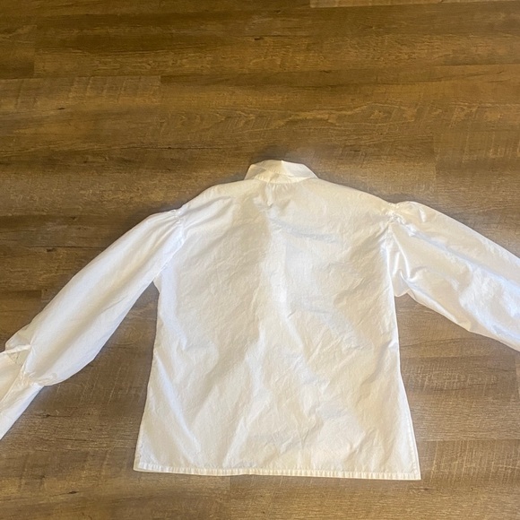 Ralph Lauren 100% Cotton White Ruffled Popover Blouse Size 12 - Picture 9 of 10